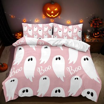 Halloween Bettwasche Set 05 Cartoon Geist Bettdeckenbezug Kissenbezuge80x80