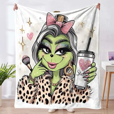 Weihnachts - Decke 28: Cartoon Namensbedruckbare Decke fur Sessel und Sofas
