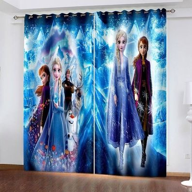 Mabgefertigte Vorhange 23 Frozen Prinzessin Schlafzimmer Verdunklung UV-Schutz