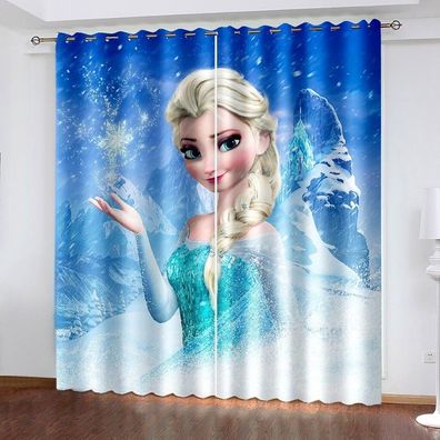 Mabgefertigte Vorhange 18 Frozen Prinzessin Schlafzimmer Verdunklung UV-Schutz