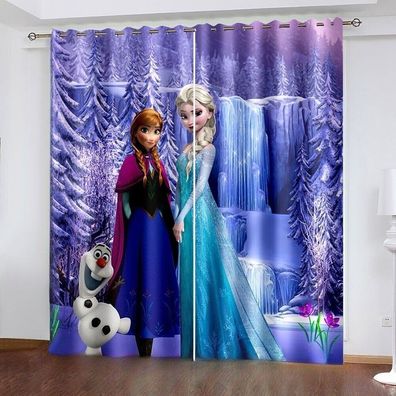 Mabgefertigte Vorhange 19 Frozen Prinzessin Schlafzimmer Verdunklung UV-Schutz