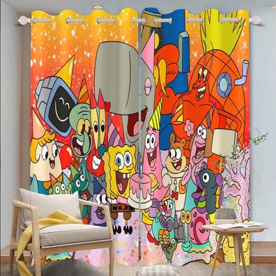 12 SpongeBob SquarePants Vorhange Benutzerdefinierte Abmessungen Schlafzimmer