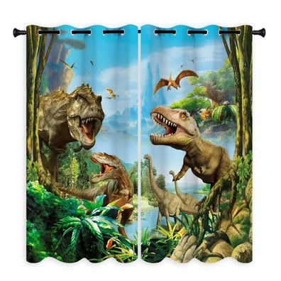 Mabgefertigte Vorhange 06Jurassic Dinosaurier Schlafzimmer Verdunklung UV-Schutz