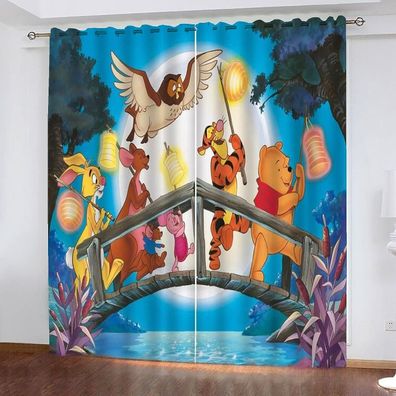 Mabgefertigte Vorhange 25 Winnie the Pooh Schlafzimmer Verdunklung UV-Schutz