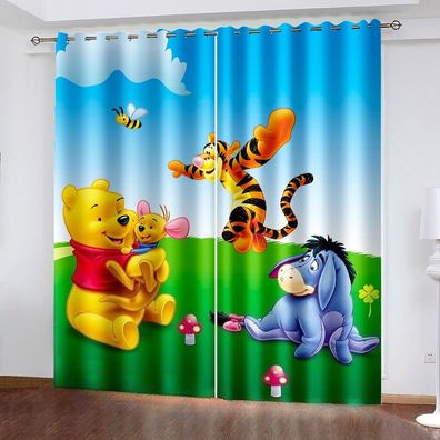 Mabgefertigte Vorhange 20 Winnie the Pooh Schlafzimmer Verdunklung UV-Schutz