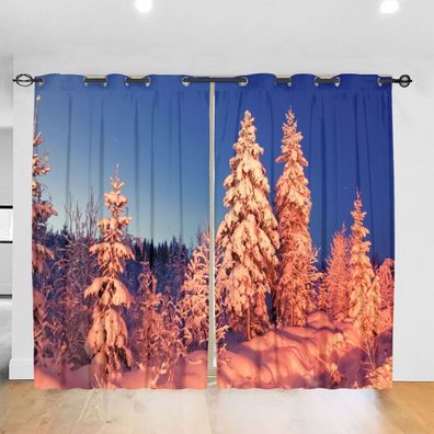 03 Schneebedeckte Zeder Vorhange Benutzerdefinierte Abmessungen Schlafzimmer