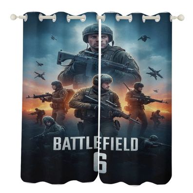 Battlefield 6 Indiv Vorhange -Videospiel 22- Mabanfertigung Zimmer Dekovorhang
