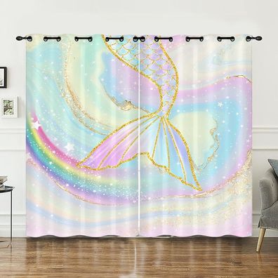 16 Mermaid Vorhange Benutzerdefinierte Abmessungen Wohnbereich Schlafzimmer