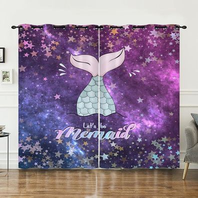 13 Mermaid Vorhange Benutzerdefinierte Abmessungen Wohnbereich Schlafzimmer
