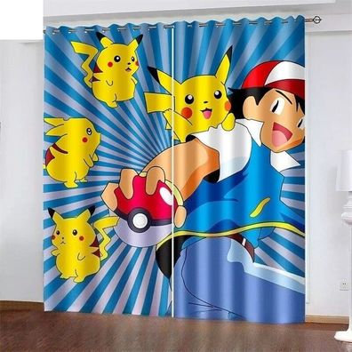 Wohnbereich Kinder Schlafzimmer Vorhange Zweiteilig Anpassen| PikaPika 06Cartoon