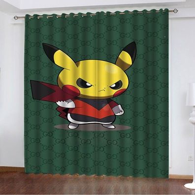 Wohnbereich Schlafzimmer Vorhange Kinder Zweiteilig Anpassen| Cartoon pikapika03