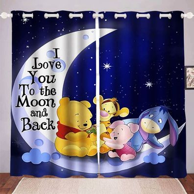 Mabgefertigte Vorhange 26 Winnie the Pooh Schlafzimmer Verdunklung UV-Schutz
