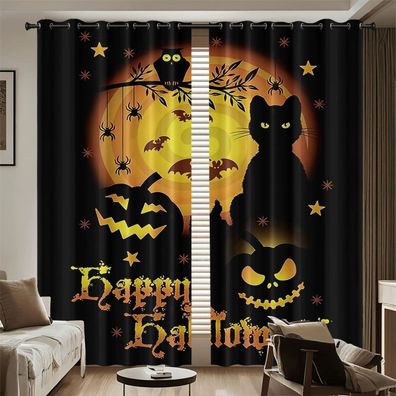 Mabgefertigte Vorhange 29 Cartoon Halloween Schlafzimmer Verdunklung UV-Schutz
