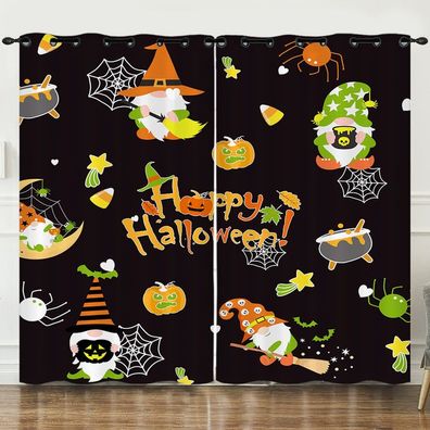 Mabgefertigte Vorhange 12 Cartoon Halloween Schlafzimmer Verdunklung UV-Schutz