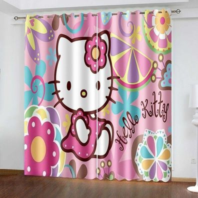 Mabgefertigte Vorhange 07 Cartoon Katze Schlafzimmer Verdunklung UV-Schutz