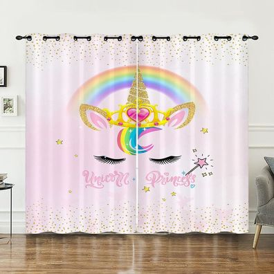 Mabgefertigte Vorhange 04 Fantasie Einhorner Schlafzimmer Verdunklung UV-Schutz