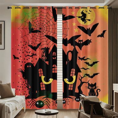 Mabgefertigte Vorhange 22 Cartoon Halloween Schlafzimmer Verdunklung UV-Schutz