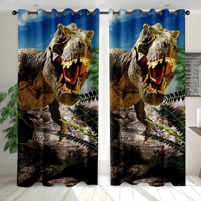 Mabgefertigte Vorhange 02Jurassic Dinosaurier Schlafzimmer Verdunklung UV-Schutz