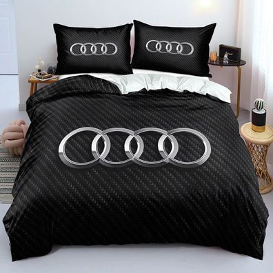 Anpassbar Bettwasche Set 01 Audi Logo Bettdeckenbezug 135x200 Kissenbezuge