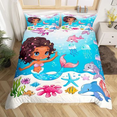 Prinzessin Mermaid Bettwasche Set Kissenbezuge - Anpassbar Bettbezug 135x200