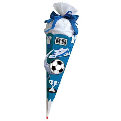 Roth Schultüte 68cm eckig Soccer - Bastelset blau