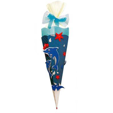 Roth Schultüte 68cm eckig Delfin - Bastelset
