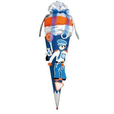 Schultüten-Bastelset mit Moosgummiteilen Polizist Tüte 68 cm eckig