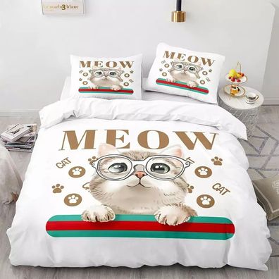 Anpassbar Bettwasche Set 05 Sube Katze Bettdeckenbezug135x200 Kissenbezuge-