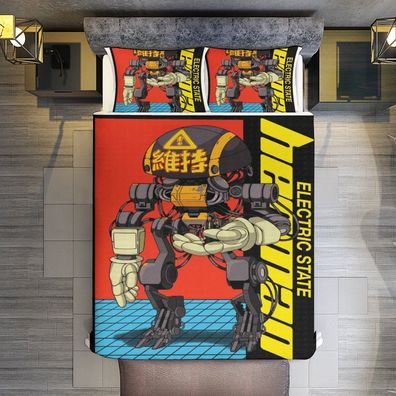 Anpassbar Bettwasche Set 08 Electric State Bettbezug135x200 Kissenbezuge-