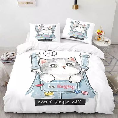 Anpassbar Bettwasche Set 01 Sube Katze Bettdeckenbezug135x200 Kissenbezuge