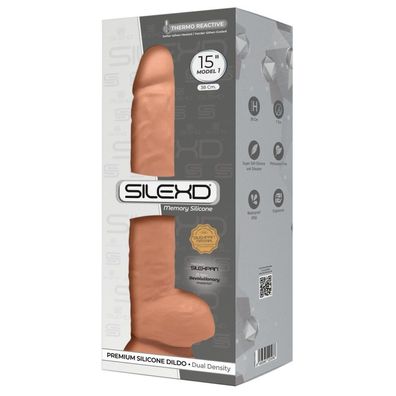 SILEXD Dual Density Silicone Dildo Model 1 flesh (15")