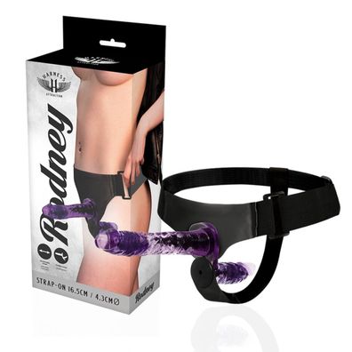 Harness Attraction RODNEY DOUBLE PURPLE Vibrator 18 X 3.5CM