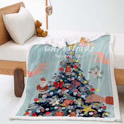 Frohliche Weihnachten Weich Kuschelig Xmasdecke Sessldecke Sofadecke Tagesdecke