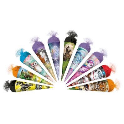 Roth Schultüte 22cm Einzelartikel rund Tüllverschluss