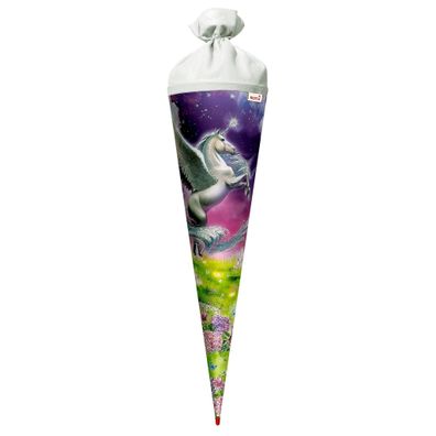 Roth Schultüte 70cm rund Magic Pegasus Glitter