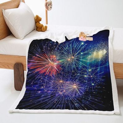 Urlaubsfeuerwerk Xmasdecke Weihnachten Weich Kuschelig Sessldecke Sofadecke