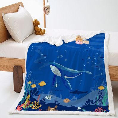 Buckelwal Meeresleben Weihnachten Weich Kuschelig Xmasdecke Sessldecke Sofa