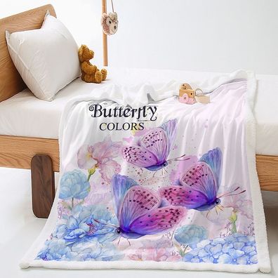 Schoner Schmetterling Weich Kuschelig Xmasdecke Sessldecke Sofadecke Tagesdecke
