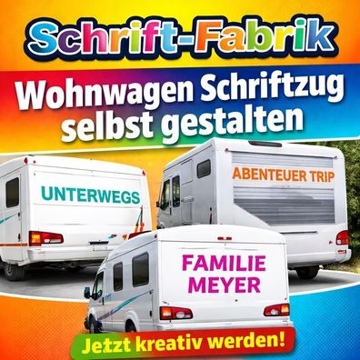 Wohnwagen Schriftzug Aufkleber Auto Autoaufkleber Wunschtext selbst gestalten