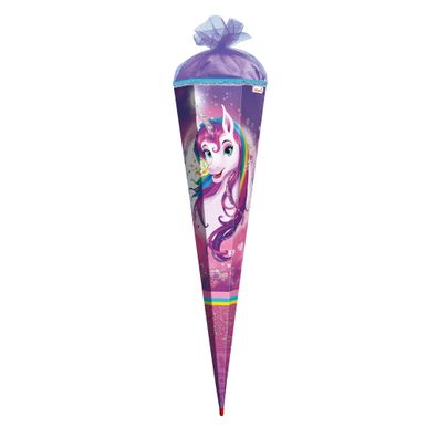 Roth Schultüte 85cm eckig Einhornportrait Glitter