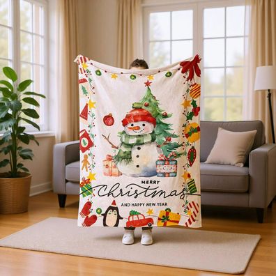 Weihnachts Xmasdecke 49 Kuscheldecken (Name druckbar), fur Sesskissen|Sofa|Alltag