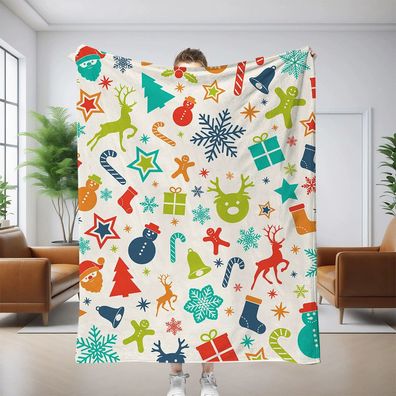 Weihnachts Xmasdecke 10 Kuscheldecken (Name druckbar), fur Sesskissen|Sofa|Alltag