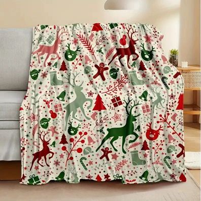 Weihnachts Xmasdecke 43 Kuscheldecken (Name druckbar), fur Sesskissen|Sofa|Alltag