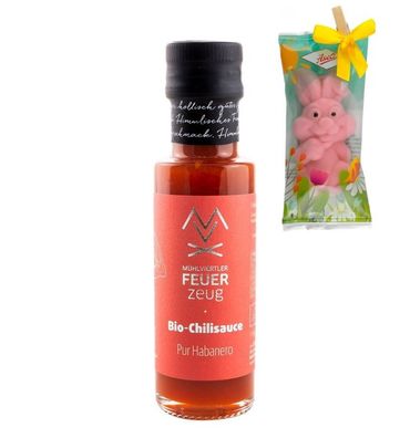 Bio-Chilisauce „Pur Habanero“ Schärfegrad 8 von 12 incl Osterhase