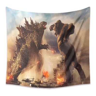 Godzilla KingKong Wandbehang Kunst Tapisserie Wandteppich Home Wanddekoration