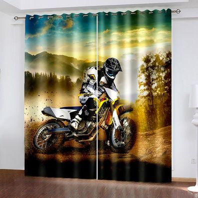 Wohnbereich Schlafzimmer Grobe Anpassbar Sport Vorhange UV-Schutz|03 Motorrader