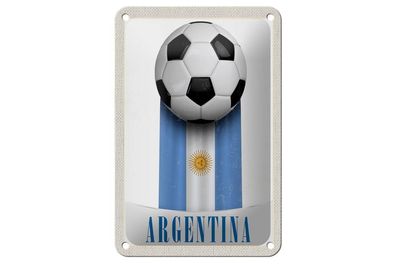 Blechschild Argentinien Flagge Fußball Urlaub, 3 versch Größen, Spruch Hobby Sport
