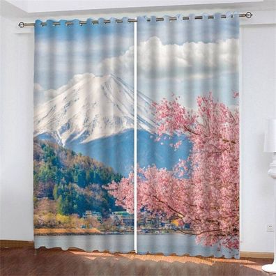 Wohnbereich Schlafzimmer Vorhange Zweiteilig Verdunklung| Japanische Landschaft