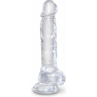 Realistischer Dildo mit Hoden 8 Klar