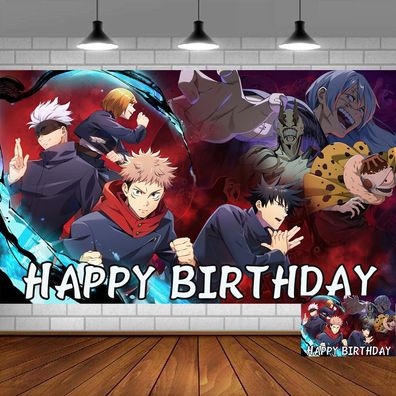 Jujutsu Kaisen Kinder Geburtstag Party Dekoration Banner Hintergrund Vinyl 5x3ft